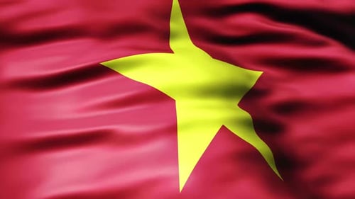Realistic Waving Vietnam Flag Animation