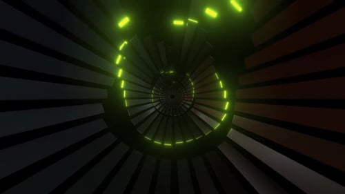 Dynamischer abstrakter Tunnelwirbel mit Neonlicht, futuristische Bewegung