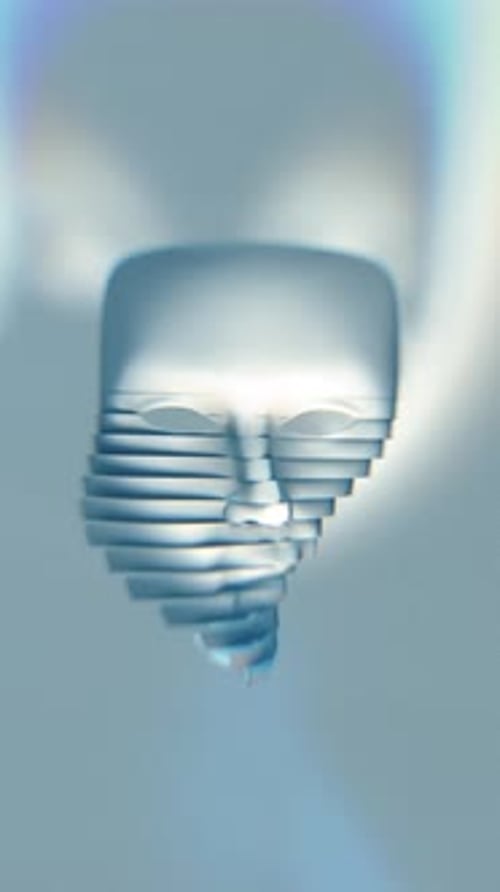 Abstract 3D Mask Morphing and Deconstructing Animation