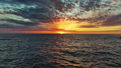 Sea Surface and Beautiful Sunset