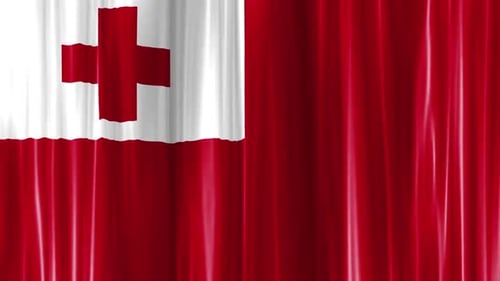 Tonga National Flag Waving Animation with Silk Effect