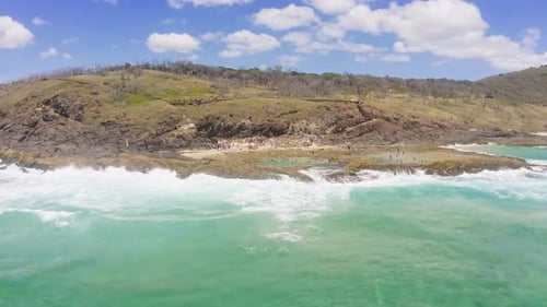 Beautiful Aerial View of Beach and Turquoise Water