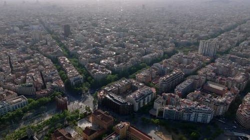 Aerial Panoramic Footage of Large City Typical Blocks of Residential Buildings in Urban Borough View