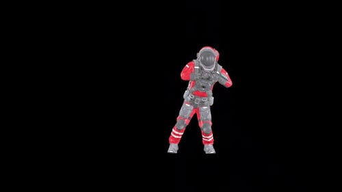 Red Suit Astronaut Silly Dancing