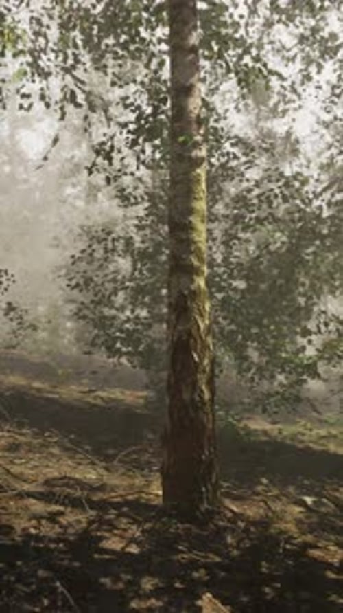 A Forest Filled with Lots of Trees Covered in Fog