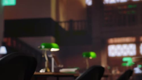 Intimate Library with Classic Lamps and Books