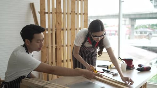 Carpenter work at workshop.