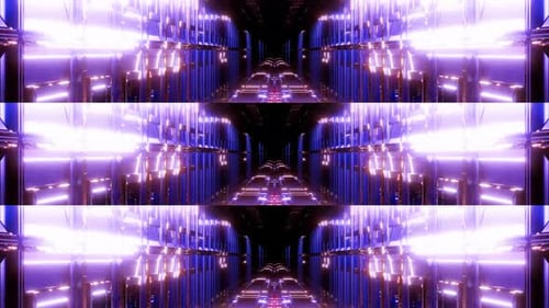 Futuristic Neon Tunnel Loop with Glowing Lights