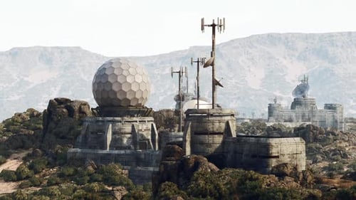 Military Base in Mountains Operational During Daylight