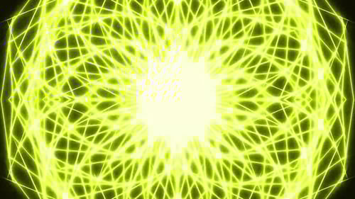 Neon green light explodes in geometric pattern