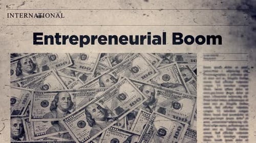 Entrepreneurial Boom Trendy Newspaper Headline Titles Economy