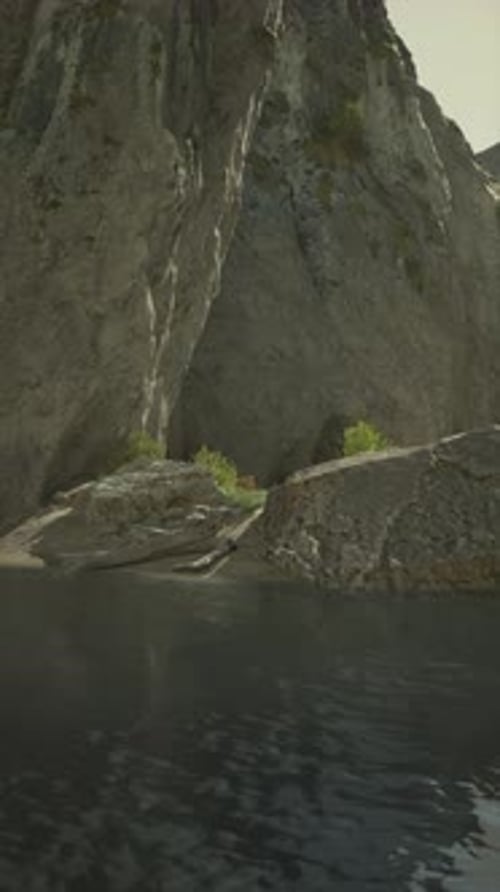 Majestic Mountain Overlooking Water
