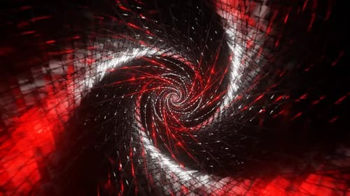 Silver And Red Spiral Net Tunnel Background Vj Loop In HD