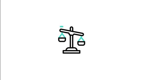 Animated Flat Design Balance Scale Icon