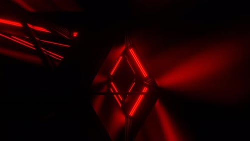 Red Strobe Mirror Triangular Tunnel Background Vj Loop In 4K