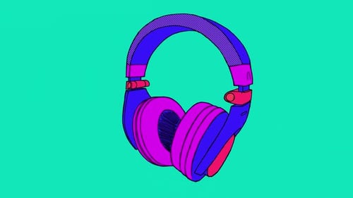 Animated Stylized Headphones Rotation