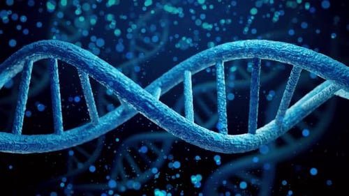 Animated DNA Double Helix Rotation Loop for Scientific Content