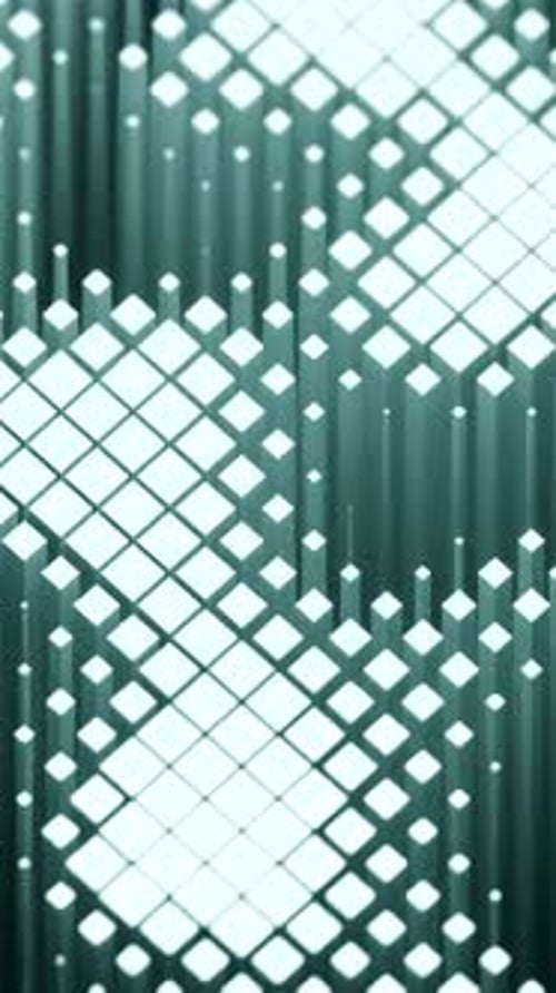 Dynamic Teal And White Landscape Vertical Teal Structures Overlaid With Diamond Pattern Creating
