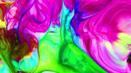 Colorful Inks Blending and Swirling Together
