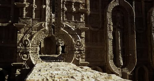 Intricate Stone Carvings Showcase Ancient Artistry in Desert Ruins