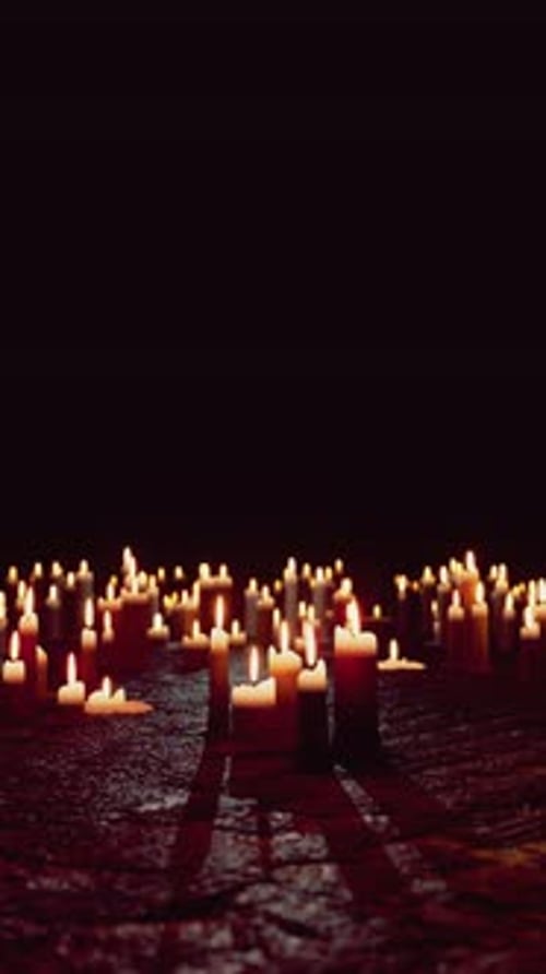 Many Lit Candles Illuminating the Dark