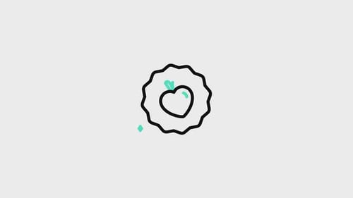 Animated Minimalist Heart Badge Icon