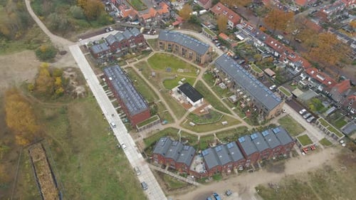 Aerial View of Suburban Housing Units