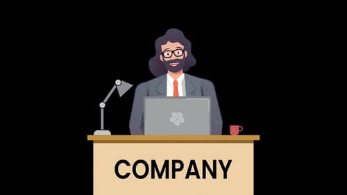 Animated Businessman at Work | Professional Office Stock Footage