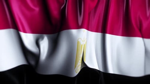 Realistic Waving Egyptian Flag with Dynamic Fabric Animation