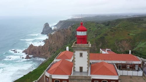 Aerial View of Lighthouse at Cape Roca