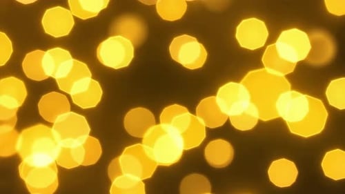 Abstrakter Bewegungshintergrund mit goldenen siebeneckigen Bokeh-Lichtern