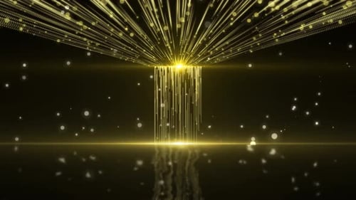 Elegant Golden Light Rays and Shimmering Particles Background