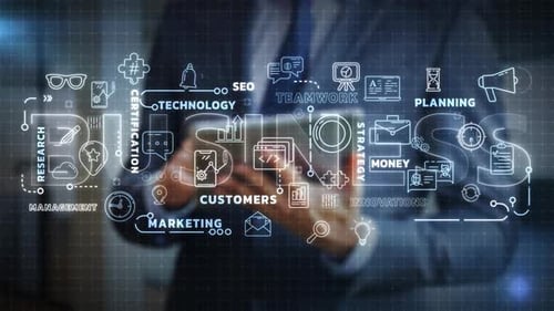 Corporate Business Technology Network Animated with Icons