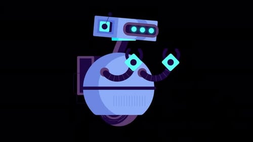 Robot Character Technology Alpha Channel 4K