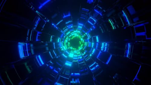 4K Blue/Green Wormhole Bit VJ Loop Background Animation