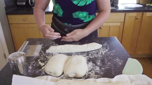 Baking Sourdough French Baguettes Bread in Residential Kitchen