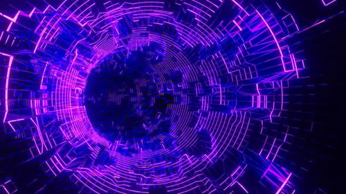 Neon Purple Cyber Tunnel Video
