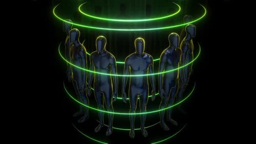 Dunkle humanoide Statuen Circle 03