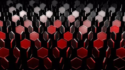 Red And Silver Abstract Hexagons Rotation Background Vj Loop In 4K