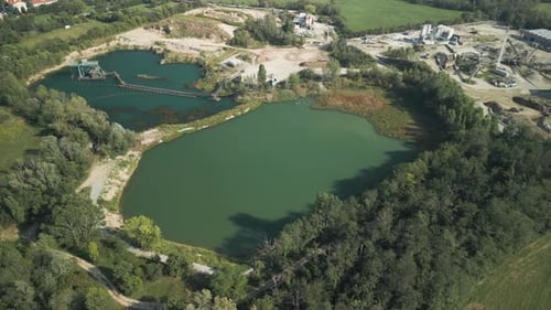 Sand Quarry Lake Aerial View