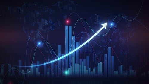 Global Financial Market Growth with Rising Arrow Chart