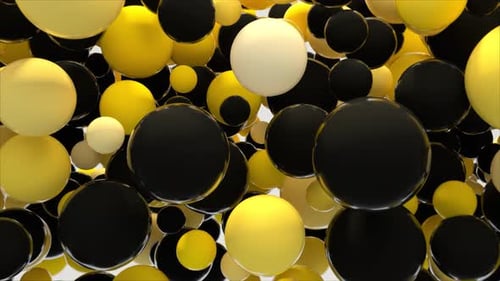 Slow Yellow Spheres Motion 82 4K