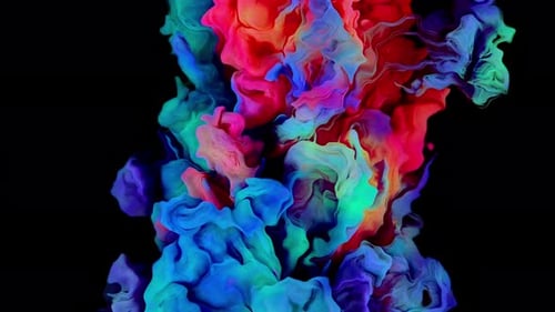 Hypnotic Liquid Art Armbanduhr, bunte Tinte, die unter Wasser vor schwarzem Hintergrund herumwirbelt und sich vermischt