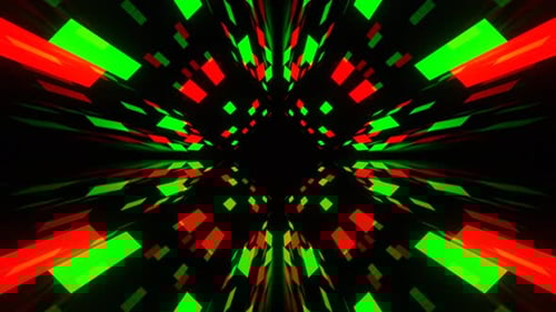 Movement Of Green And Red Colored Lines Background Vj Loop In 4K