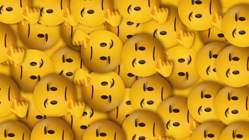 Animated 3D Emojis Seamless Loop with Thinking Winking Pointing Faces