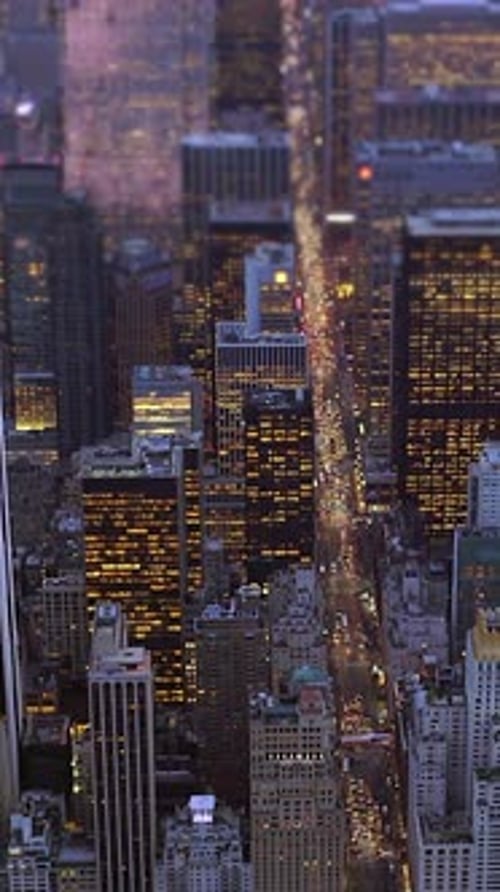 Vertical Video of Modern Urban City High Rise Buildings Real Estate