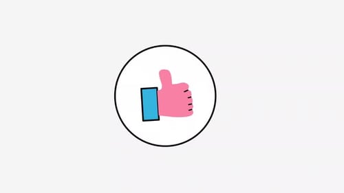 Animated Modern Thumbs Up Hand Gesture Icon