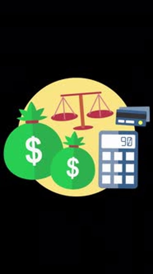 Banking And Finance Items Are Flying In The Air On Vertical On Alpha Channel