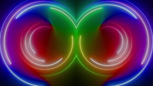 Halo Waves, Neon-Säbel, kreisförmig, rotierendes Laserlicht in Regenbogenfarben