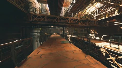 Futuristic Industrial Factory Interior Flythrough Animation